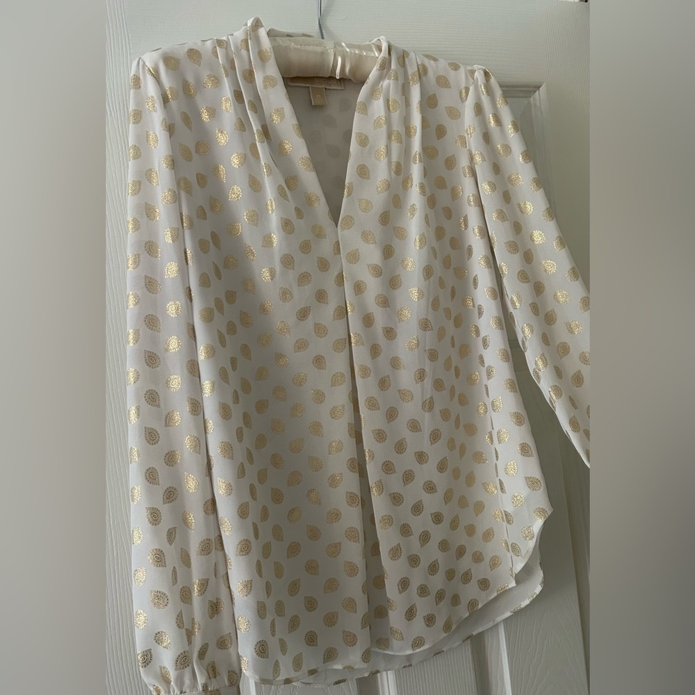 White with Gold Blouse